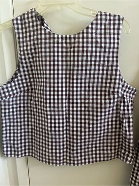 Classic Brown and White Gingham Maxi Skirt set